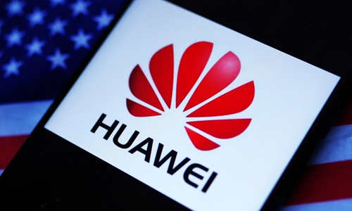 미국내 차이나 리스크를 상징하는 중국 통신회사 화웨이 로고. 사진=글로벌타임스