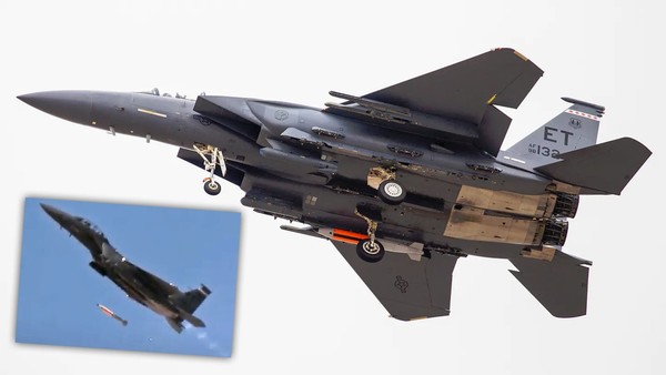 저위력 핵폭탄 B61-12 투하시험을 하는 F-5E 스트라이크이글.사진=더드라이브미공군
