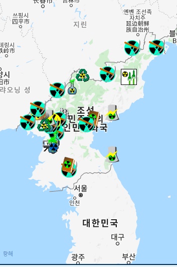 북한 생화학무기 시설 지도. 사진=NTI