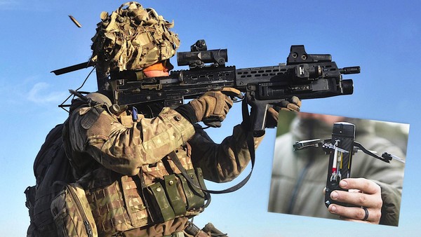유탄발사기를 장착한 영국 보병 자동소총과 유탄발사기로 쏘는 드론40.사진=더드라이브