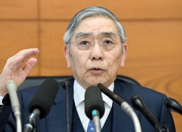 구로다 하루히코 일본은행 총재. 사진=니혼게이자이신문