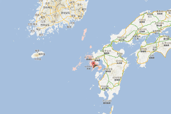 미 해군의 미겔 키스함이 배치된 일본 규슈 나가사키현 사세보항 위치. 사진=구글