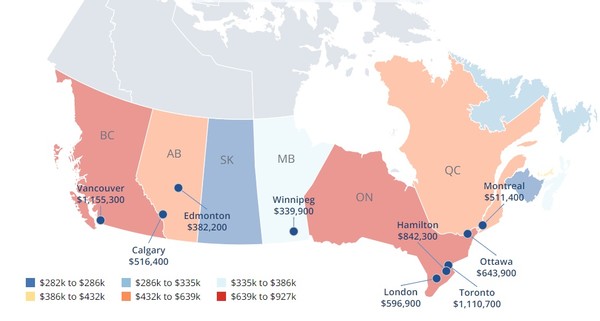 캐나다 주택 가격 현황. 사진=WOWA/캐나다부동산협회
