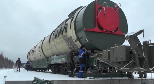 러시아의 액체연료 추진 다탄두 탑재 대륙간탄도미사일(ICBM) '사르마트'. 사진=NTI