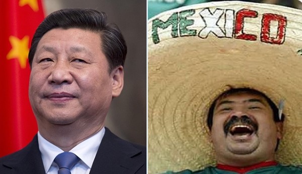 멕시코가 20여년 만에 중국을 앞지르고 미국의 최대 수입국 자리에 올라섰다. 사진은 중국 시진핑 주석과 멕시코 고유의 모자를 쓴 사람.사진=레이다 엑스(옛 트위터) 캡쳐