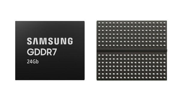 삼성전자가 업계 최초로 개발한 12나노급 '24Gb GDDR7(Graphics Double Data Rate) D램'. 사진=삼성전자