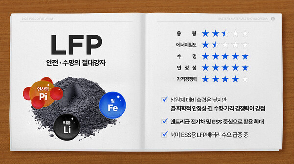 리튬인산철 배터리의 장점. 사진=포스코퓨처엠
