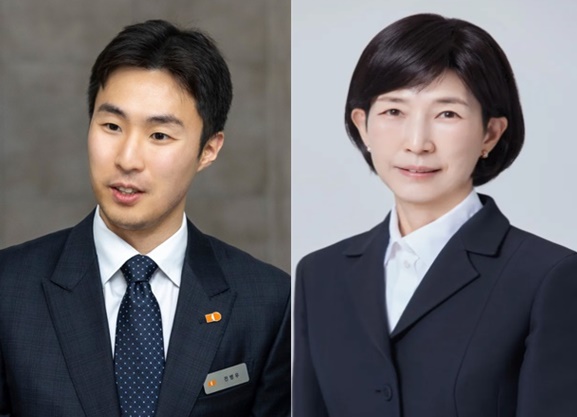삼양식품 전병우 전무와 모친 삼양라운드스퀘어 김정수 회장. 사진=삼양라운드스퀘어